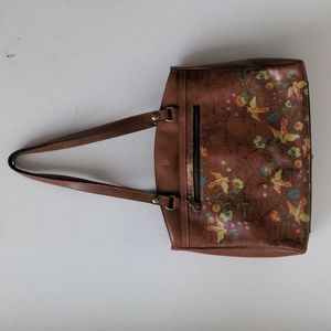 Patricia Nash Poppy Tote Floral Map Handbag Large